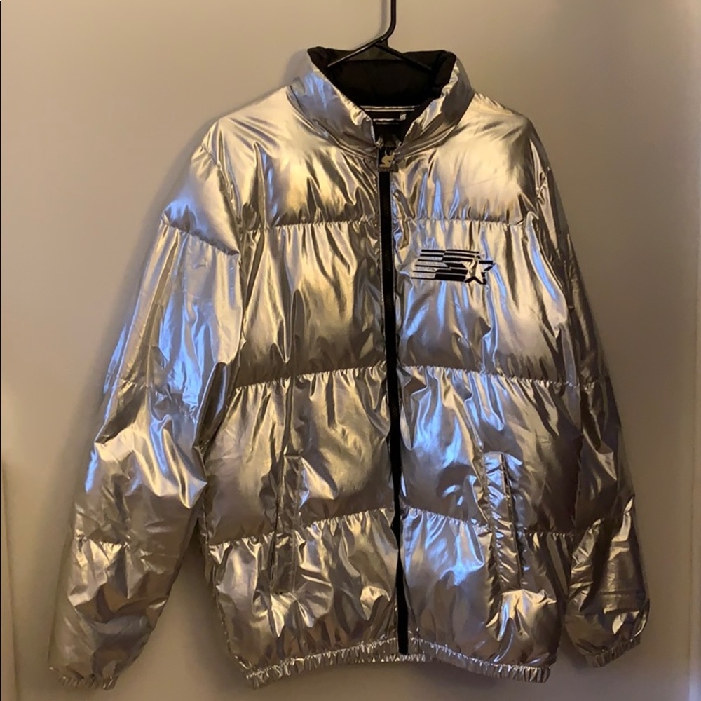 STARTER Black Label Silver Puffer Coat